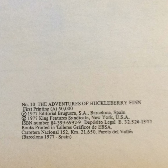 Vtg 1977 #10 Adventures of Huckleberry Finn #1 prt - Picture 4 of 6